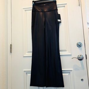 NWT New 90 Degr. Flare S Faux Leather Spandex Boot Cut Yoga Pants Leggings $76.-